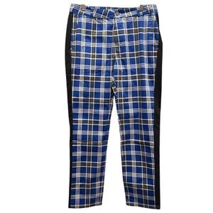 Loudmouth Golf Pants Blue Plaid Black Tuxedo Stripe‎ Mens 32 x 30 Cotton Stretch